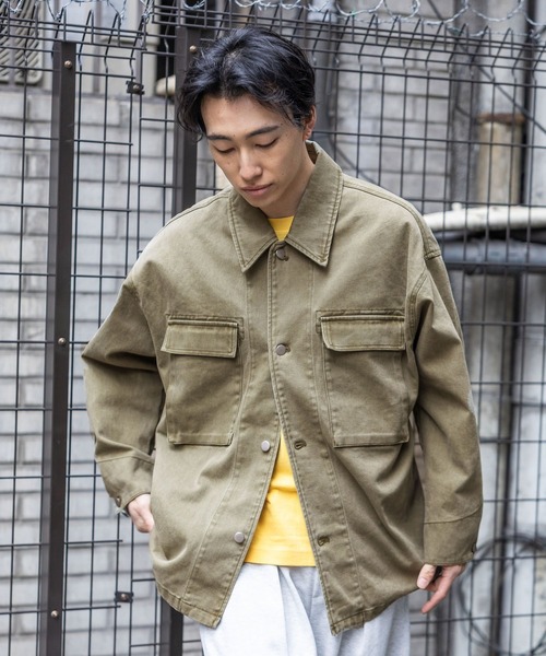 RAGEBLUE（レイジブルー）の「Over Military Fatigue Jacket/ファティーグジャケット（ミリタリージャケット・メンズ・カーキ/グレー・LARGE/MEDIUM）」の14枚目の写真