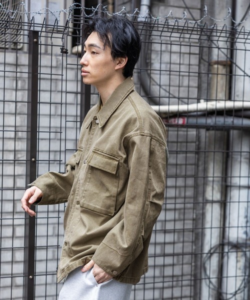 RAGEBLUE（レイジブルー）の「Over Military Fatigue Jacket/ファティーグジャケット（ミリタリージャケット・メンズ・カーキ/グレー・LARGE/MEDIUM）」の16枚目の写真