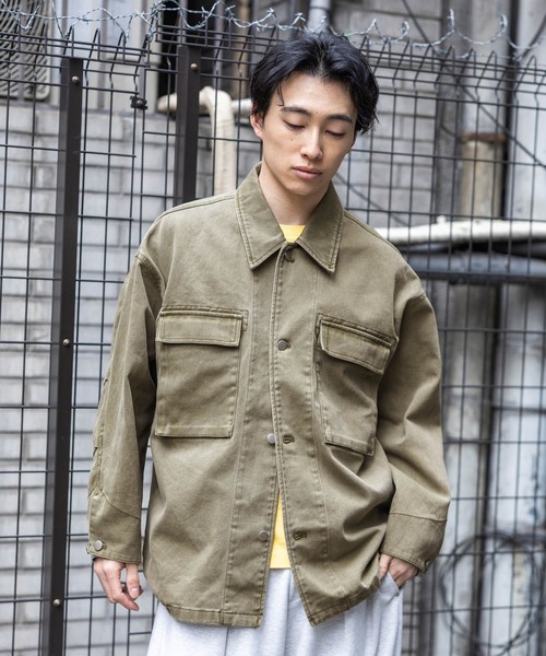 RAGEBLUE（レイジブルー）の「Over Military Fatigue Jacket/ファティーグジャケット（ミリタリージャケット・メンズ・カーキ/グレー・LARGE/MEDIUM）」の17枚目の写真