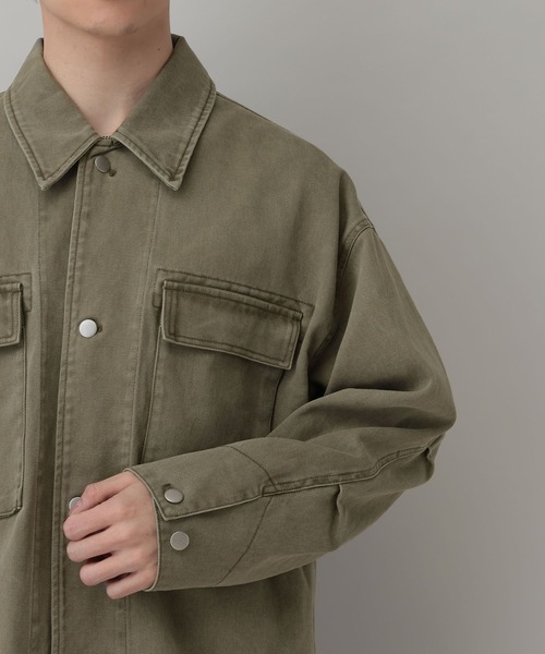 RAGEBLUE（レイジブルー）の「Over Military Fatigue Jacket/ファティーグジャケット（ミリタリージャケット・メンズ・カーキ/グレー・LARGE/MEDIUM）」の21枚目の写真