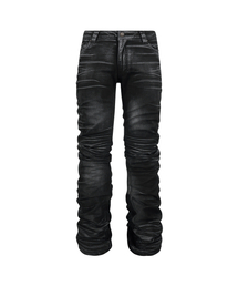 LECYTO（レシト）の「Shadow Washed Curved Denim Pants_[Black]（デニムパンツ）」