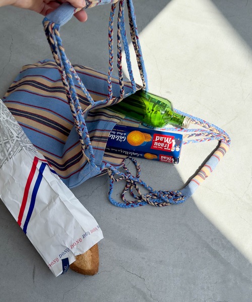 CANAL JEAN（キャナルジーン）の「DULTON　Hammock tote bag ハンモックトートバッグ/RN-1030L（トートバッグ・レディース・スカイブルー/ライム・ONE SIZE）」の4枚目の写真