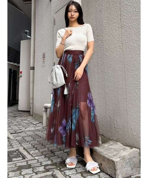 MURUA（ムルーア）の「レイヤードワンショルハーフニット（ニット/セーター・レディース・モカ/ブルー/グレー/ブラック/アイボリー・FREE）」の15枚目の写真