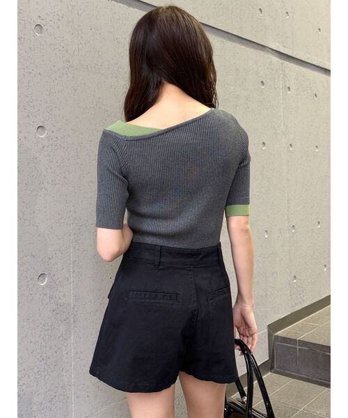 MURUA（ムルーア）の「レイヤードワンショルハーフニット（ニット/セーター・レディース・モカ/ブルー/グレー/ブラック/アイボリー・FREE）」の17枚目の写真