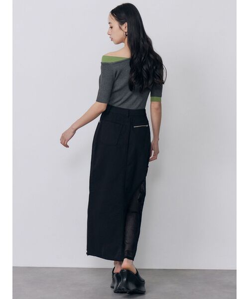 MURUA(ムルーア)の「レイヤードワンショルハーフニット 夏服(ニット/セーター・レディース・モカ/ブルー/グレー/ブラック/アイボリー・FREE)」の6枚目の写真