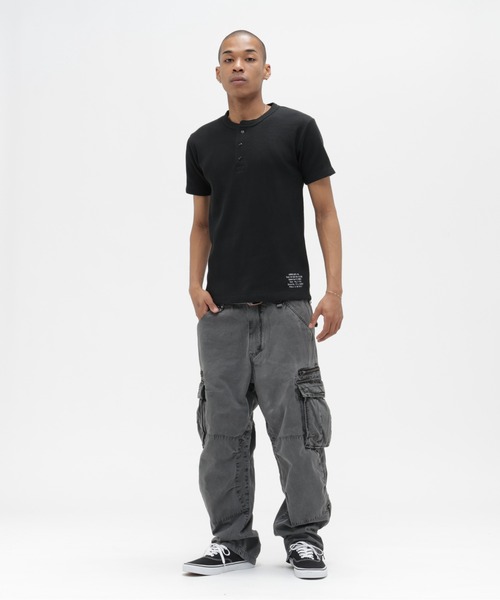 AVIREX(アヴィレックス)の「MINI WAFFLE HENLEY NECK T-SHIRT "STENCIL" / ミニワッフル ヘンリーネック Tシャツ ”ステンシル” / AVIREX / アヴィレックス(Tシャツ/カットソー・メンズ・ブラック/オフホワイト/チャコール・X-LARGE/LARGE/MEDIUM/SMALL)」の21枚目の写真