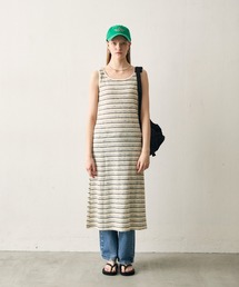 uchi.（ウチ）の「ボーダーノースリーブタンクワンピース（ワンピース）」