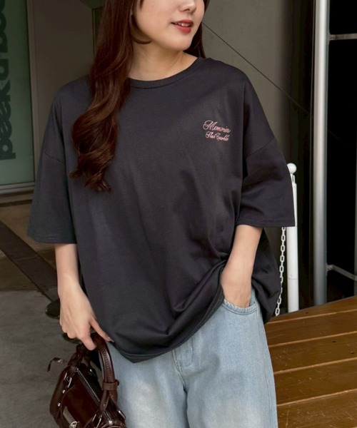 continuer de NICE CLAUP(コンティニューデナイスクラップ)の「甘さのあるプリントが主役、レースウサギBIGT(Tシャツ/カットソー・レディース・オートミール/チャコールグレー/オフホワイト/サックスブルー・FREE)」の8枚目の写真