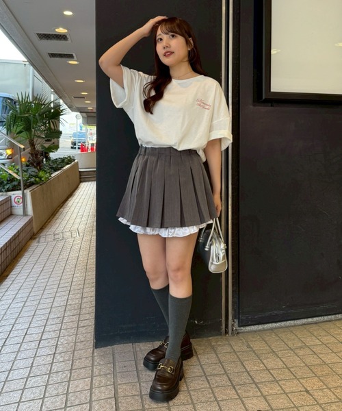 continuer de NICE CLAUP(コンティニューデナイスクラップ)の「甘さのあるプリントが主役、レースウサギBIGT(Tシャツ/カットソー・レディース・オートミール/チャコールグレー/オフホワイト/サックスブルー・FREE)」の16枚目の写真