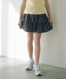 green label relaxing | ミニ裏毛 フリル キュロット(ダークグレー)140cm-160cm(スウェットパンツ)
