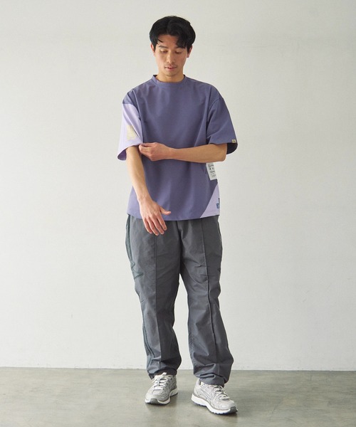 Duckster（ダックスター）の「Duckster/ダックスター　機能素材 アシメ切替 フーズフィット S/S TEE（Tシャツ/カットソー・メンズ・パープル/ホワイト・X-LARGE/LARGE/MEDIUM）」の4枚目の写真