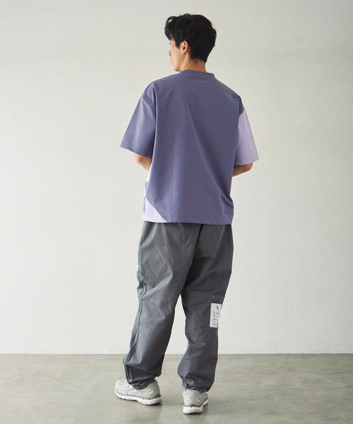 Duckster（ダックスター）の「Duckster/ダックスター　機能素材 アシメ切替 フーズフィット S/S TEE（Tシャツ/カットソー・メンズ・パープル/ホワイト・X-LARGE/LARGE/MEDIUM）」の5枚目の写真