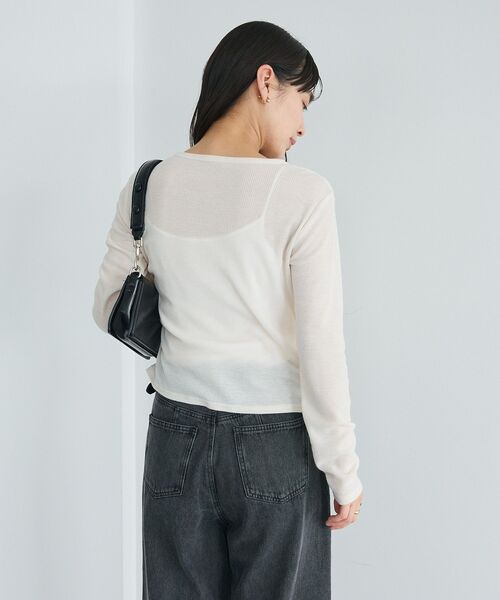 CRAFT STANDARD BOUTIQUE(クラフトスタンダードブティック)の「シャーリングカーディガン(カーディガン/ボレロ・レディース・杢グレー/グリーン系その他3/アイボリー・FREE)」の16枚目の写真