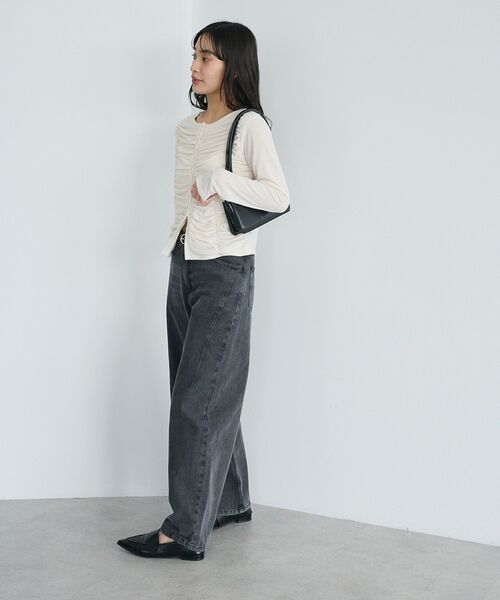 CRAFT STANDARD BOUTIQUE(クラフトスタンダードブティック)の「シャーリングカーディガン(カーディガン/ボレロ・レディース・杢グレー/グリーン系その他3/アイボリー・FREE)」の19枚目の写真