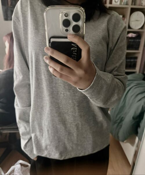 MINAV（ミナブ）の「クロップロングスリーブ[グレー]（Tシャツ/カットソー・メンズ・その他・X-LARGE/MEDIUM/LARGE）」の2枚目の写真