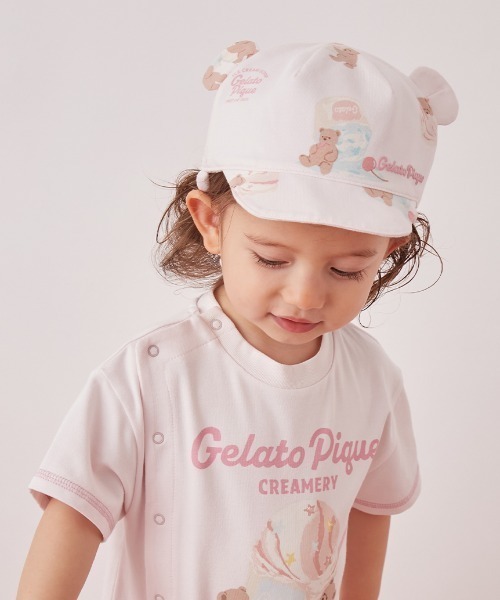 gelato pique(ジェラートピケ)の「【BABY】アイスクリームベア柄キャップ(その他ベビーウェア・キッズ・クリーム/ピンク・F)」の5枚目の写真