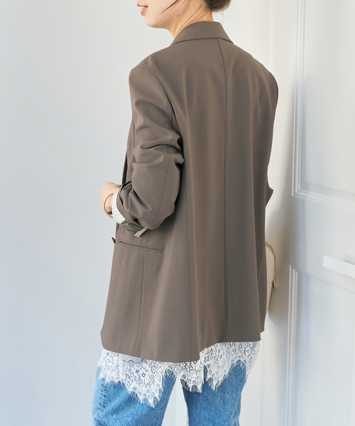 Spick & Span(スピックアンドスパン)の「《追加》プレーンウィーブダブルブレストジャケット(テーラードジャケット・レディース・ネイビー/カーキ・38/36/34/40)」の22枚目の写真