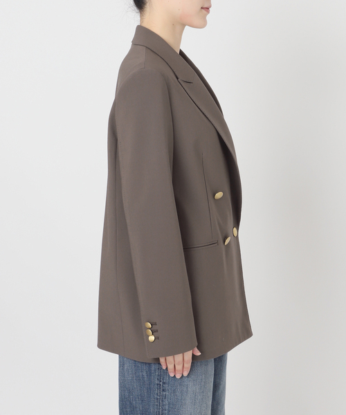 Spick & Span(スピックアンドスパン)の「《追加》プレーンウィーブダブルブレストジャケット(テーラードジャケット・レディース・ネイビー/カーキ・38/36/34/40)」の8枚目の写真