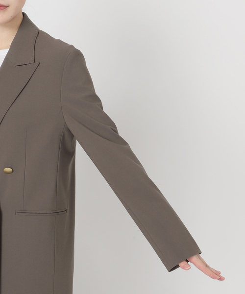 Spick & Span(スピックアンドスパン)の「《追加》プレーンウィーブダブルブレストジャケット(テーラードジャケット・レディース・ネイビー/カーキ・38/36/34/40)」の9枚目の写真