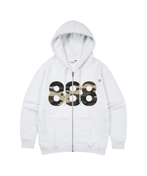 PRIMATE（プライメイト）の「[NO起毛] CAMO NUMBER.888 オーバーサイズツーウェイフードジップアップ 3 COLORS（パーカー）」