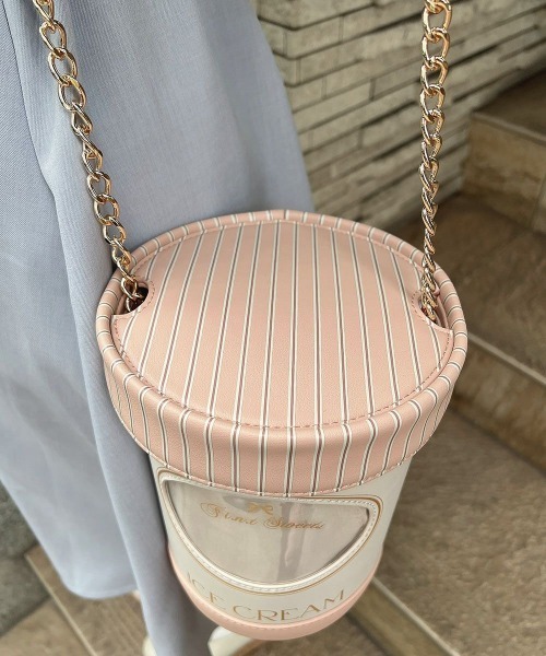 F i.n.t（フィント）の「アイスクリームカップショルダーバッグ（ショルダーバッグ・レディース・ライトブルー/ライトピンク・FREE）」の10枚目の写真