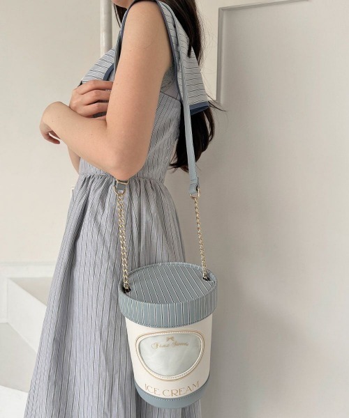 F i.n.t（フィント）の「アイスクリームカップショルダーバッグ（ショルダーバッグ・レディース・ライトブルー/ライトピンク・FREE）」の19枚目の写真