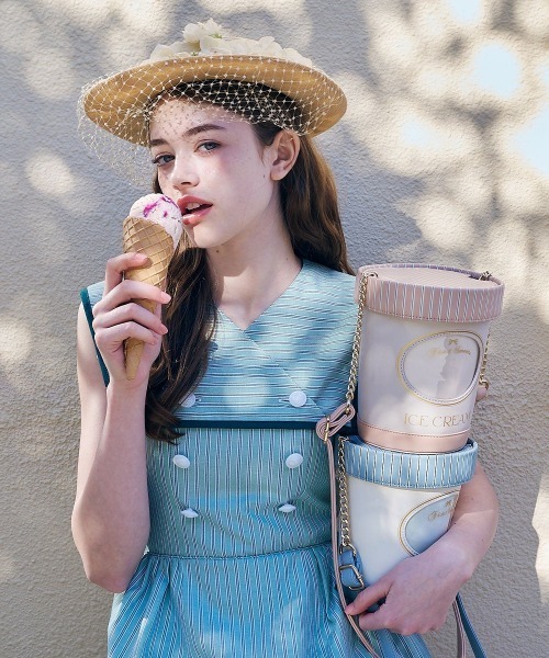 F i.n.t（フィント）の「アイスクリームカップショルダーバッグ（ショルダーバッグ・レディース・ライトブルー/ライトピンク・FREE）」の7枚目の写真