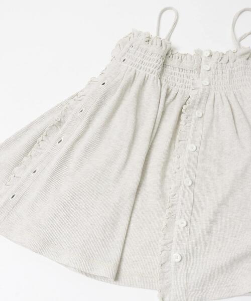 crinkle crinkle crinkle(クリンクルクリンクルクリンクル)の「crinkle crinkle crinkle SHIRRING GATHER CAMI(キャミソール・レディース・ブラック/アイボリー・FREE)」の9枚目の写真