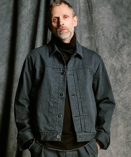wjk（ダヴルジェイケイ）の「mj11527- denim jacket type1 (OW) デニムジャケット(2092 dn90j)（デニムジャケット・メンズ・インディゴブルー/チャコールグレー・S/M/L/XL）」の2枚目の写真