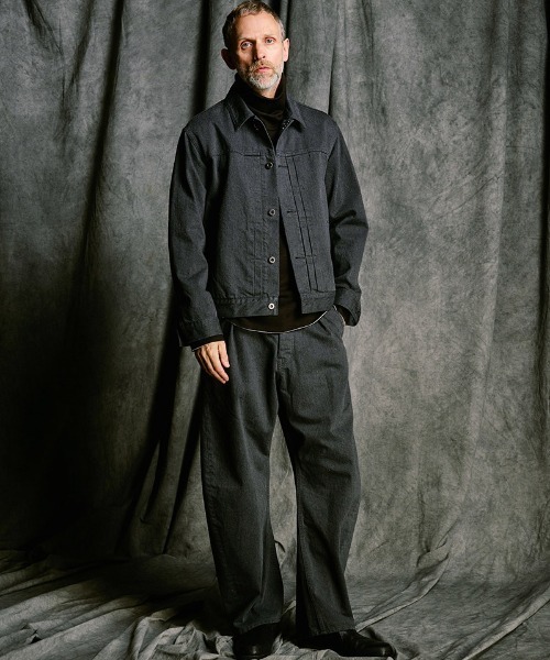wjk（ダヴルジェイケイ）の「mj11527- denim jacket type1 (OW) デニムジャケット(2092 dn90j)（デニムジャケット・メンズ・インディゴブルー/チャコールグレー・S/M/L/XL）」の7枚目の写真