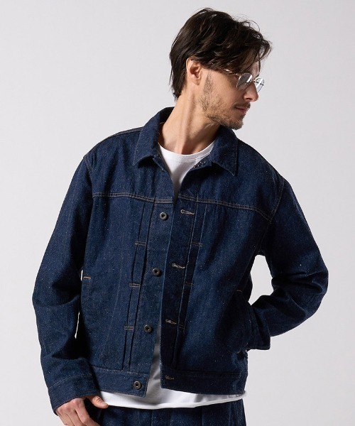 wjk（ダヴルジェイケイ）の「mj11527- denim jacket type1 (OW) デニムジャケット(2092 dn90j)（デニムジャケット・メンズ・インディゴブルー/チャコールグレー・S/M/L/XL）」の9枚目の写真