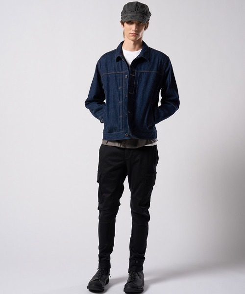 wjk（ダヴルジェイケイ）の「mj11527- denim jacket type1 (OW) デニムジャケット(2092 dn90j)（デニムジャケット・メンズ・インディゴブルー/チャコールグレー・S/M/L/XL）」の13枚目の写真