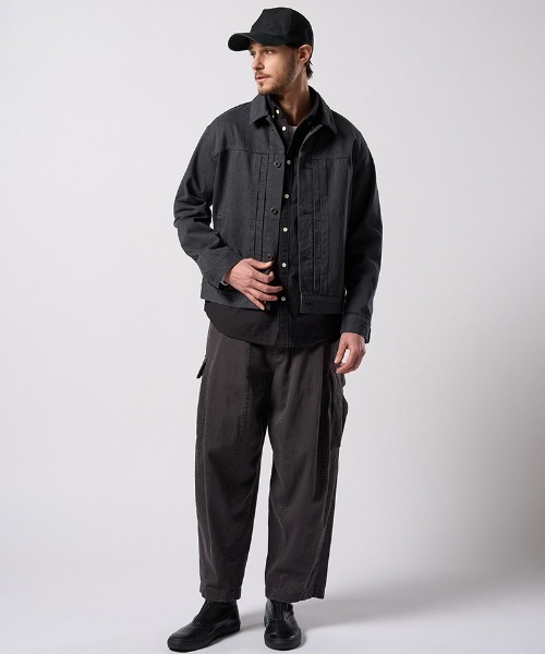 wjk（ダヴルジェイケイ）の「mj11527- denim jacket type1 (OW) デニムジャケット(2092 dn90j)（デニムジャケット・メンズ・インディゴブルー/チャコールグレー・S/M/L/XL）」の19枚目の写真