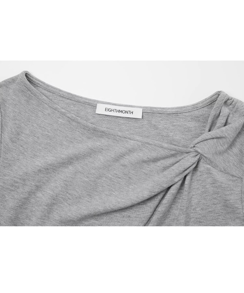 EIGHTHMONTH(エイスマンス)の「アシンメトリーツイストトップス EM26s069【EIGHTHMONTH】(Tシャツ/カットソー・レディース・ベージュ/グレー・S/M)」の20枚目の写真
