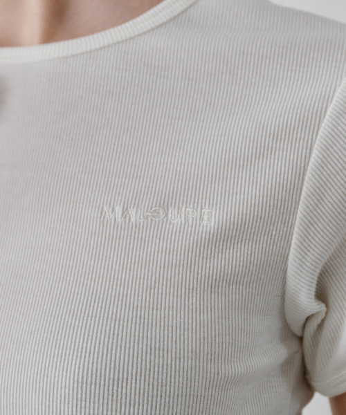 MALOUPE(マロップ)の「5213 リブスリム半袖Tシャツ (ホワイト)(Tシャツ/カットソー・レディース・ホワイト・FREE)」の5枚目の写真