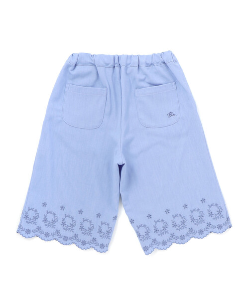 BeBe(ベベ)の「シャンブレー裾スカラップ刺しゅう6分丈ワイドパンツ(90~160cm)(その他パンツ・キッズ・ネイビー・130cm/110cm/140cm/120cm)」の11枚目の写真