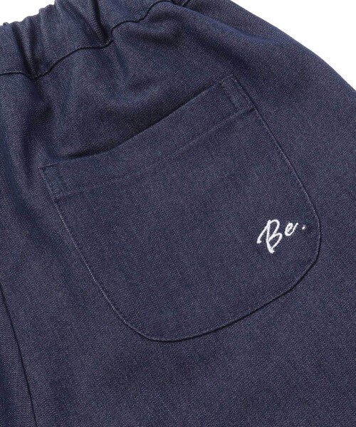 BeBe(ベベ)の「シャンブレー裾スカラップ刺しゅう6分丈ワイドパンツ(90~160cm)(その他パンツ・キッズ・ネイビー・130cm/110cm/140cm/120cm)」の6枚目の写真