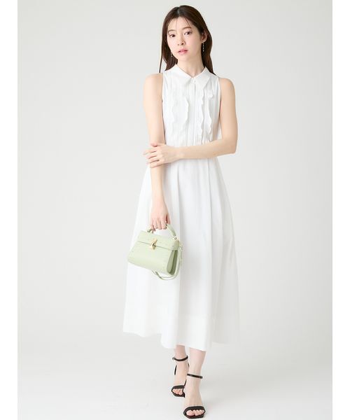 CELFORD（セルフォード）の「フロントフリルデザインシャツワンピース（ワンピース・レディース・ミント/ブルー/ホワイト・36/38）」の9枚目の写真