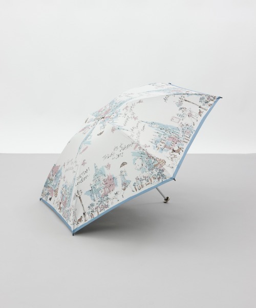 Aquascutum（アクアスキュータム）の「【 Aquascutum（アクアスキュータム）】ガールプリント晴雨兼用傘（折りたたみ傘）（折りたたみ傘・レディース・ネイビー/ベージュ/サックスブルー/グリーン・FREE）」の4枚目の写真