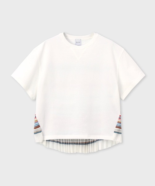 Paul Smith(ポールスミス)の「ウィメンズ プリーツ コンビネーション カットソー / 165150 441V(Tシャツ/カットソー・レディース・マルチ・MEDIUM)」の1枚目の写真