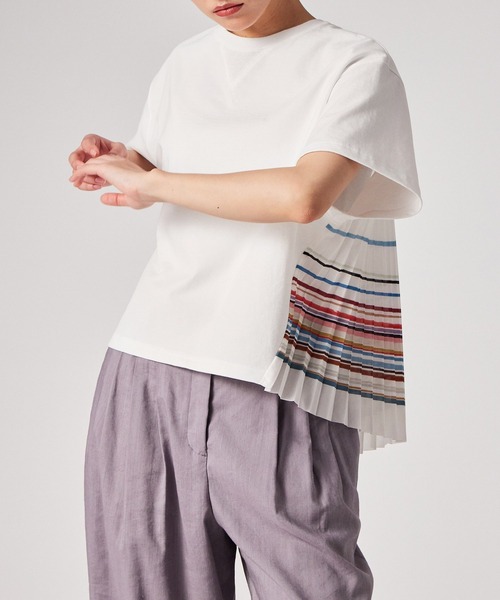 Paul Smith(ポールスミス)の「ウィメンズ プリーツ コンビネーション カットソー / 165150 441V(Tシャツ/カットソー・レディース・マルチ・MEDIUM)」の10枚目の写真
