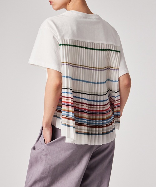 Paul Smith(ポールスミス)の「ウィメンズ プリーツ コンビネーション カットソー / 165150 441V(Tシャツ/カットソー・レディース・マルチ・MEDIUM)」の9枚目の写真