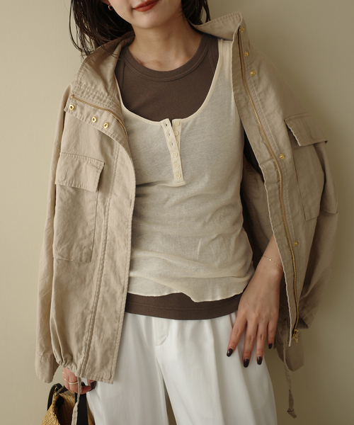 SLOBE IENA(スローブイエナ)の「《3枚セット》Plus by ONIT/オニット SLOBE別注 3セットタンクトップ(タンクトップ・レディース・グリーン/ベージュ系その他・FREE)」の8枚目の写真