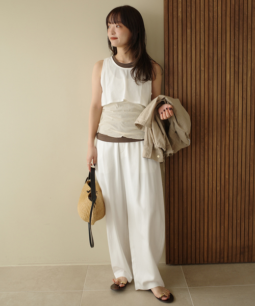 SLOBE IENA(スローブイエナ)の「《3枚セット》Plus by ONIT/オニット SLOBE別注 3セットタンクトップ(タンクトップ・レディース・グリーン/ベージュ系その他・FREE)」の11枚目の写真