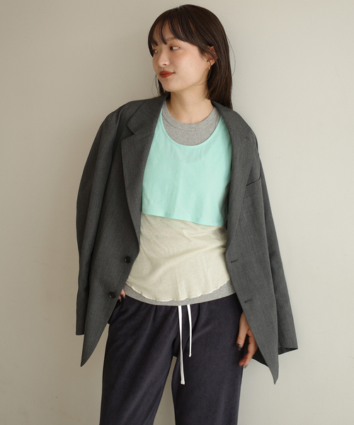 SLOBE IENA(スローブイエナ)の「《3枚セット》Plus by ONIT/オニット SLOBE別注 3セットタンクトップ(タンクトップ・レディース・グリーン/ベージュ系その他・FREE)」の16枚目の写真