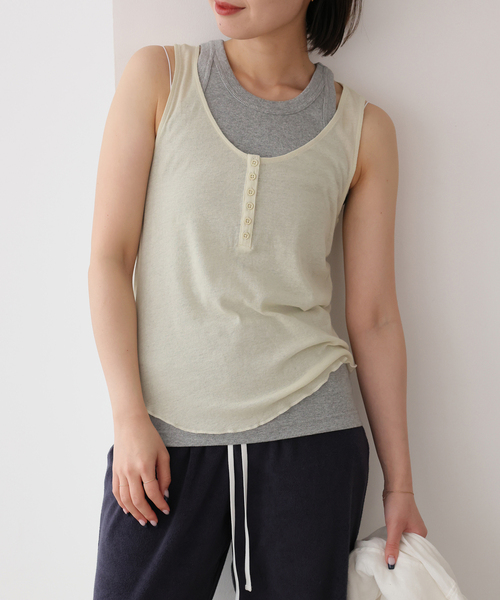 SLOBE IENA(スローブイエナ)の「《3枚セット》Plus by ONIT/オニット SLOBE別注 3セットタンクトップ(タンクトップ・レディース・グリーン/ベージュ系その他・FREE)」の20枚目の写真