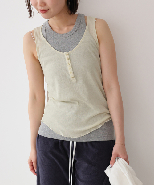 SLOBE IENA(スローブイエナ)の「《3枚セット》Plus by ONIT/オニット SLOBE別注 3セットタンクトップ(タンクトップ・レディース・グリーン/ベージュ系その他・FREE)」の21枚目の写真