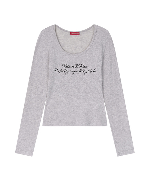 KITSCH&KISS(キッチアンドキス)の「パーフェクトボカシロングスリーブ (SBLKNK-101)(Tシャツ/カットソー・レディース・ライトグレー/チャコールグレー/アイボリー・FREE)」の1枚目の写真