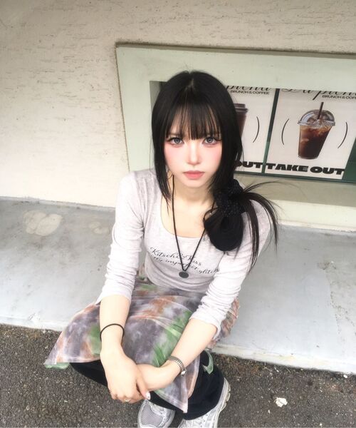KITSCH&KISS(キッチアンドキス)の「パーフェクトボカシロングスリーブ (SBLKNK-101)(Tシャツ/カットソー・レディース・ライトグレー/チャコールグレー/アイボリー・FREE)」の5枚目の写真