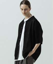 【SLICK/スリック】Linen Mix Sheer Mesh Knit Shirt Cardigan/リネンミックス シアーメッシュニット シャツカーディガン